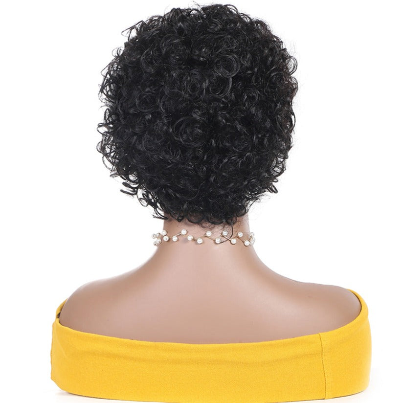 Perruque Afro naturelle bouclée, coupe Pixie, cheveux courts