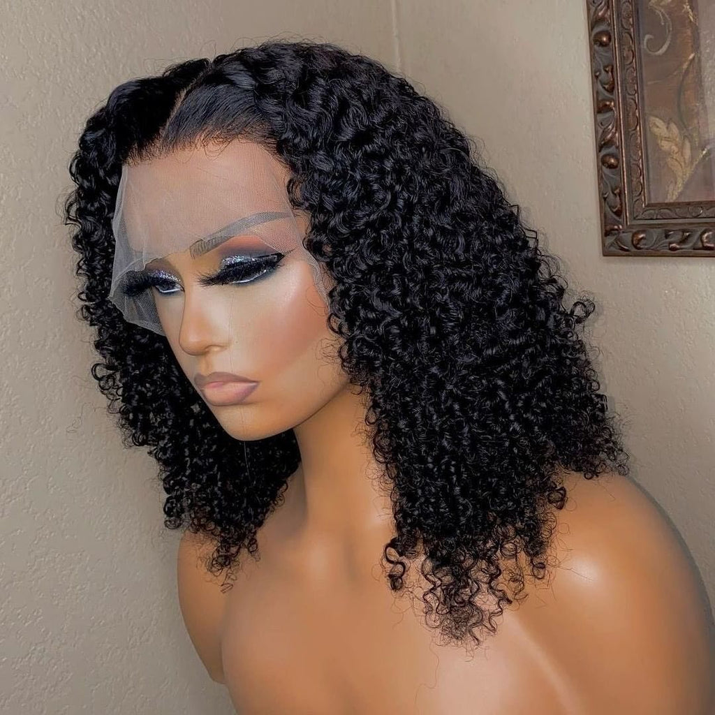 Perruque Lace Front Wig brésilienne naturelle, coupe au carré