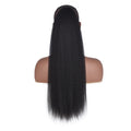 Queue de Cheval Afro Longue, Cheveux Synthétique Droite et Crépue avec Clip et Bande Élastique